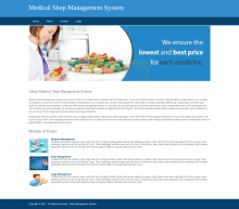 Python, Django and MySQL Project on Medical Shop Management System Python, Django and MySQL Project on Medical Shop Management System
